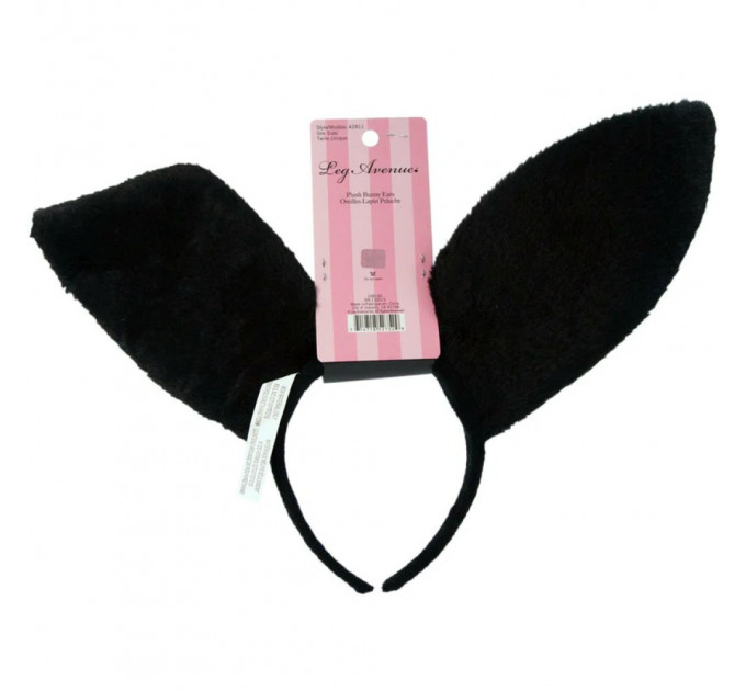 Вушки кролика One Size Plush Bunny Rabbit Ears Headband від Leg Avenue, рожево-чорні