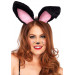 Вушки кролика One Size Plush Bunny Rabbit Ears Headband від Leg Avenue, рожево-чорні