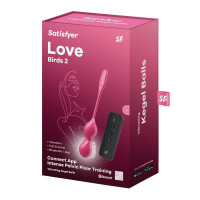 Вагинальные шарики с вибрацией Satisfyer Love Birds 2 работающие от приложения, розовые