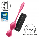 Вагинальные шарики с вибрацией Satisfyer Love Birds 2 работающие от приложения, розовые