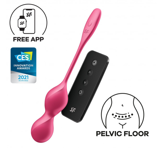 Вагинальные шарики с вибрацией Satisfyer Love Birds 2 работающие от приложения, розовые