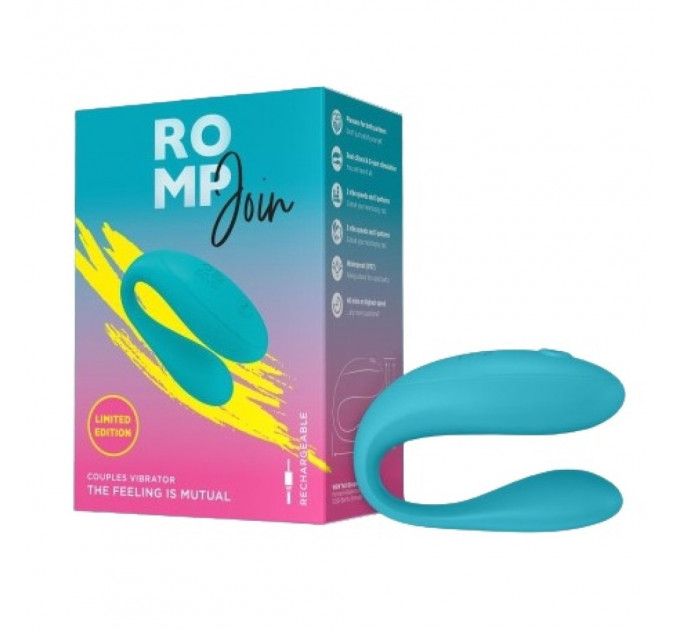 Вибратор для пар ROMP Join, бирюзовый