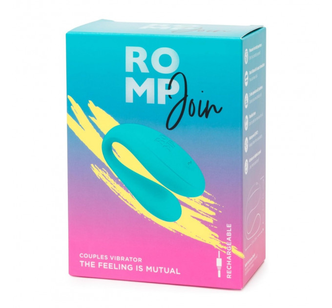Вибратор для пар ROMP Join, бирюзовый