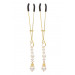 Зажимы на соски с бусинами Tweezers With Pearls Taboom, золотистые