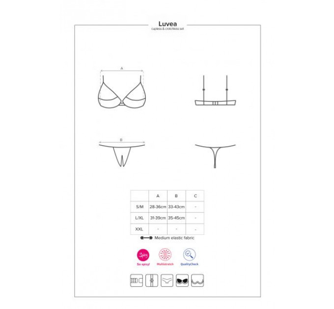 Комплект Obsessive Luvae cupless set L/XL