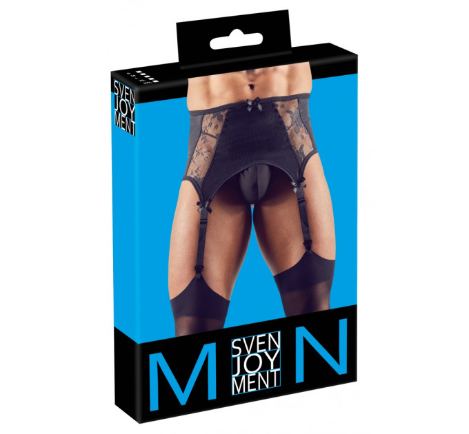 Пояс для чулок мужской Svenjoyment с кружевом Men's Suspender Belt M