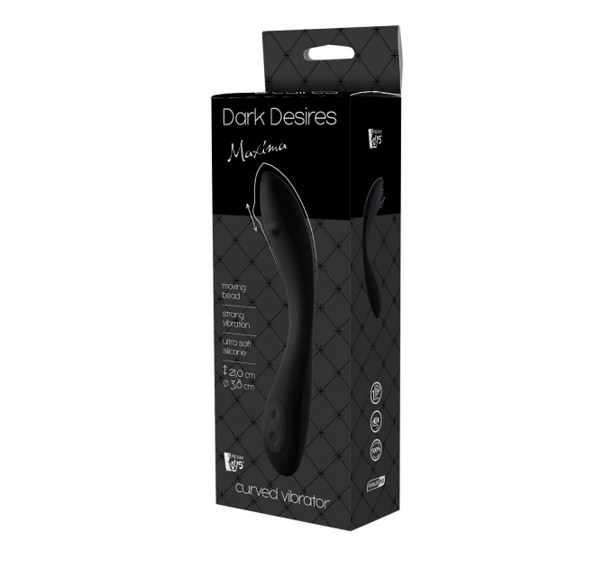 Вибратор с усиленной стимуляцией точки G Dream Toys Dark Desires Maxima черный, 21 х 3.8 см