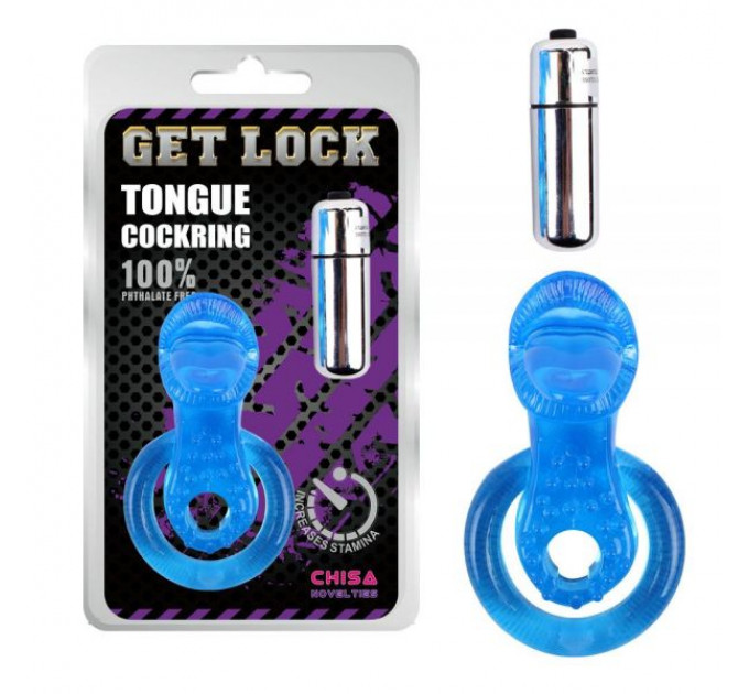 Насадка з язичком і віброкулею Chisa GET LOCK Cocking, синій