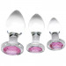 Набор анальных пробок Pink Gem Glass Anal Plug Set из стекла