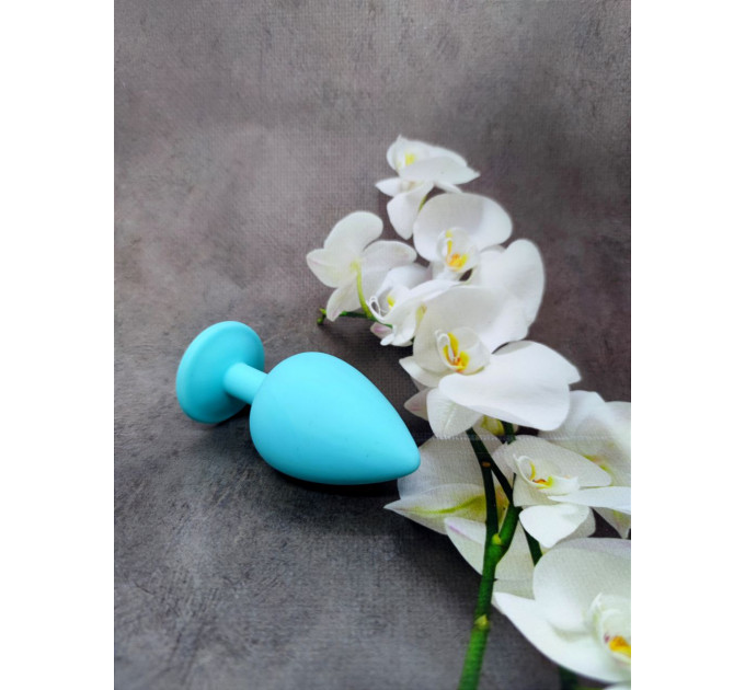 Анальна пробка Loveshop Blue Silicone white crystal