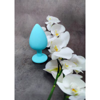 Анальна пробка Loveshop Blue Silicone white crystal