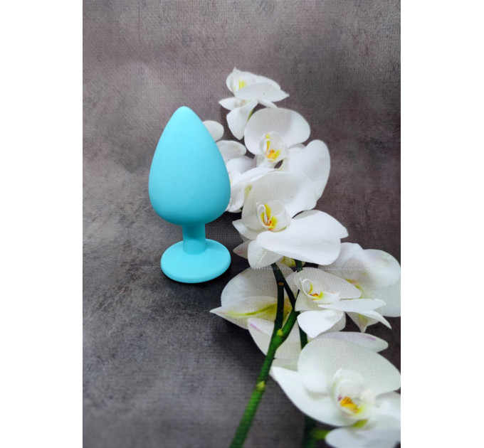 Анальна пробка Loveshop Blue Silicone white crystal