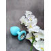 Анальна пробка Loveshop Blue Silicone white crystal