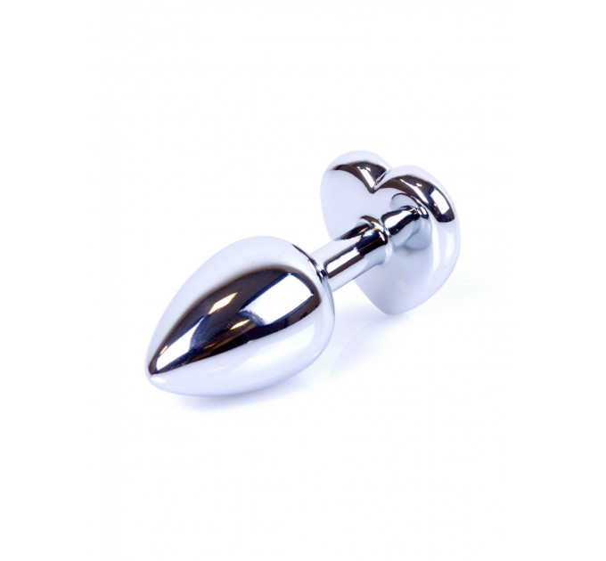 Анальная пробка Plug-Jewellery Silver Heart PLUG- Light Blue