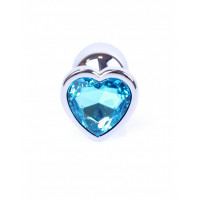 Анальна пробка Plug-Jewellery Silver Heart PLUG-Light Blue