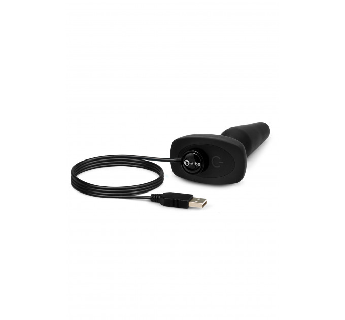 Анальна пробка із 3 моторами B-Vibe - Trio Remote Control Butt, чорна