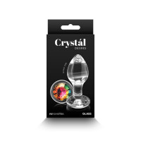 Анальна пробка з кристалом NS Novelties Crystal Desires, скляна, прозора, M