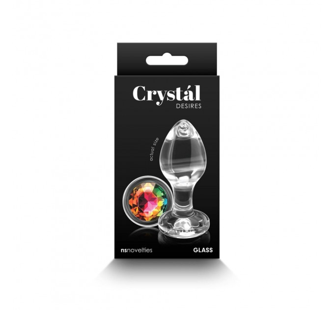 Анальная пробка с кристаллом NS Novelties Crystal Desires, стеклянная, прозрачный, M