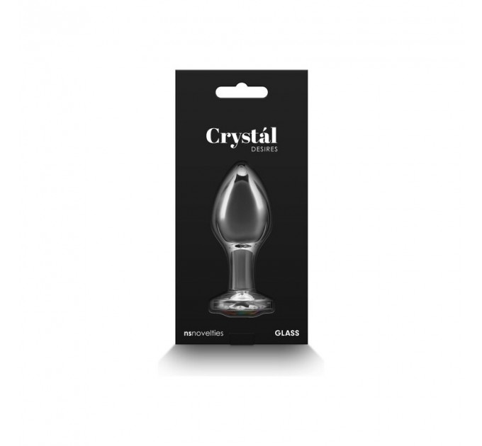 Анальная пробка с кристаллом NS Novelties Crystal Desires, стеклянная, прозрачный, M