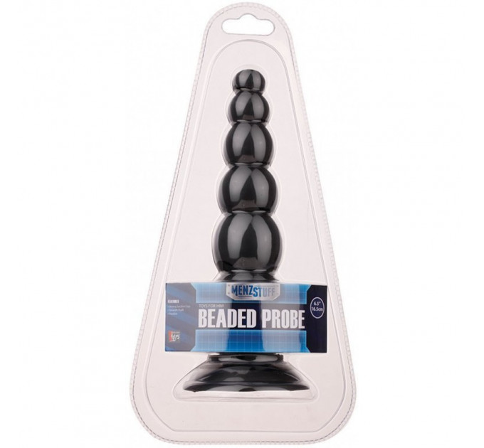 Анальная пробка с шариками MENZSTUFF BEADED PROBE BLACK