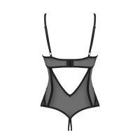 Боді з відкритим доступом Serena Love crotchless teddy, чорний, XS/S
