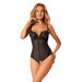 Боди с открытым доступом Serena Love crotchless teddy, черный, XS/S