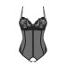 Боди с открытым доступом Serena Love crotchless teddy, черный, XS/S