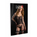 Бодистокинг ажурный Daring Intimates с имитацией подтяжек и чулков, черный