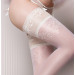 Чулки белые Ballerina's Secret 20 den с кружевным верхом на силиконовой ленте, S/M