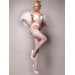 Чулки белые Ballerina's Secret 20 den с кружевным верхом на силиконовой ленте, S/M