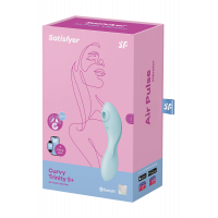 Подвійний смарт вібратор із вакуумною стимуляцією Satisfyer Curvy Trinity 5 + блакитний