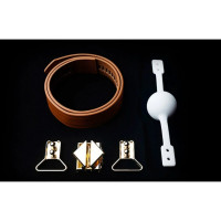 Кляп кожаный 2 насадки Бело-коричневый Lockink