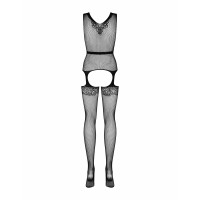 Комбінезон Obsessive F217 з імітацією панчох, чорний, SML