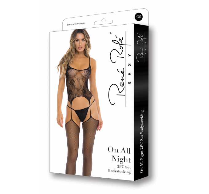 Комбинезон ON ALL NIGHT 2PC SET BODYSTOCK BLACK, OS