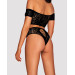 Комплект кружевной топ и трусики Obsessive Inessita, черный, S/M/L