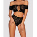 Комплект кружевной топ и трусики Obsessive Inessita, черный, S/M/L