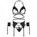 Комплект нижнего белья Leg Avenue Eyelash Lace Open Cup Black O\S
