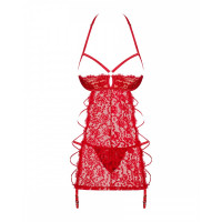 Пеньюар Obsessive Rediosa та стрінги L/XL
