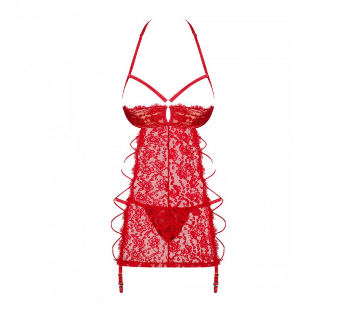 Пеньюар Obsessive Rediosa и стринги L/XL