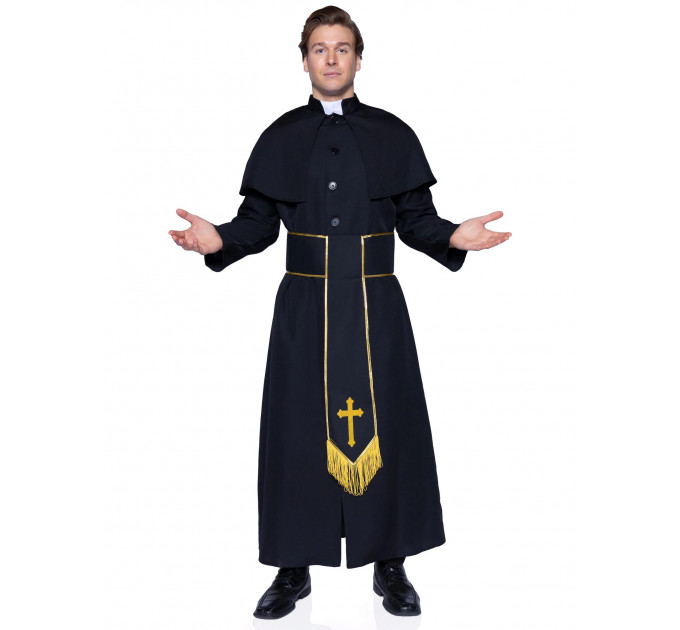 Костюм католицького священика Leg Avenue Priest 2 предмети, чорний, M/L