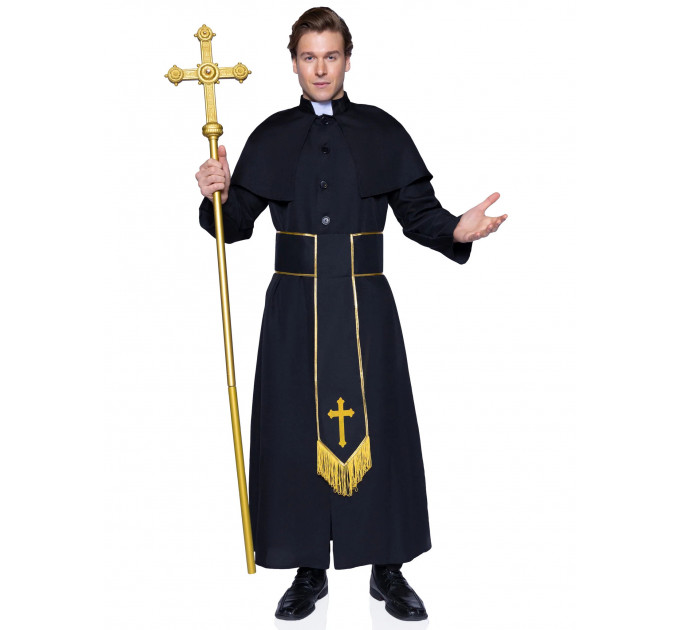 Костюм католицького священика Leg Avenue Priest 2 предмети, чорний, M/L