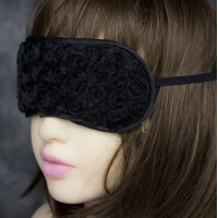 Маска DS Fetish Blindfold black with rose