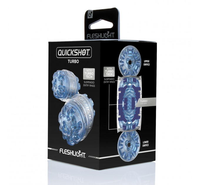 Мастурбатор двухсторонний FleshLight Quickshot Turbo, голубой