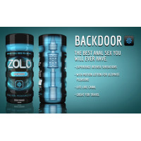Мастурбатор у колбі з ребристою структурою Zolo Back Door Cup, блакитний