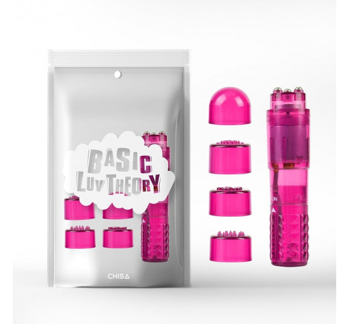 Мини вибратор Chisa Basic Luv Theory с насадками, розовый