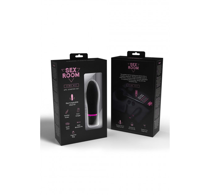 Набор девайсов для секс игр Dream Toys Sex Room Vibe Kit, 6 предметов, черный/розовый