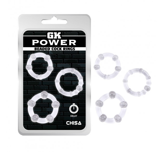 Набір кілець Chisa GK Power Cock Rings, прозорий