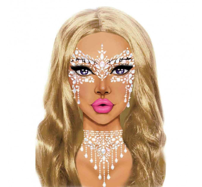 Наклейки для лица Diamond Sticker Masquerade White Leg Avenue