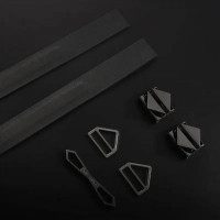 Наручники с фиксаторами и карабинами Lockink кожа, черные