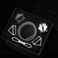 Наручники с фиксаторами и карабинами Lockink кожа, черные
